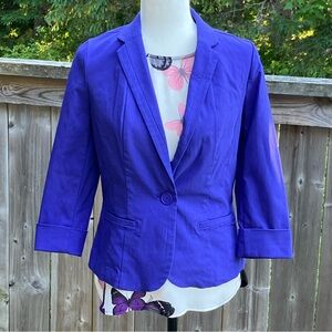 Purple Fitted Blazer with Single Front Button